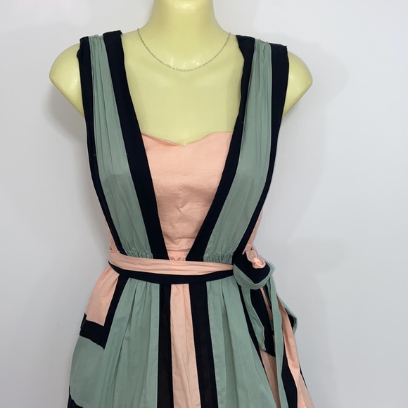 Betsey Johnson Vintage 00s Pink Pinup Fit & Flare Geometric Print Dress size 4 - Picture 5 of 8